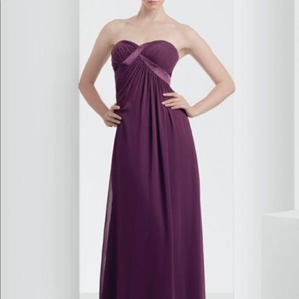bari jay chiffon and charmeuse purple dress